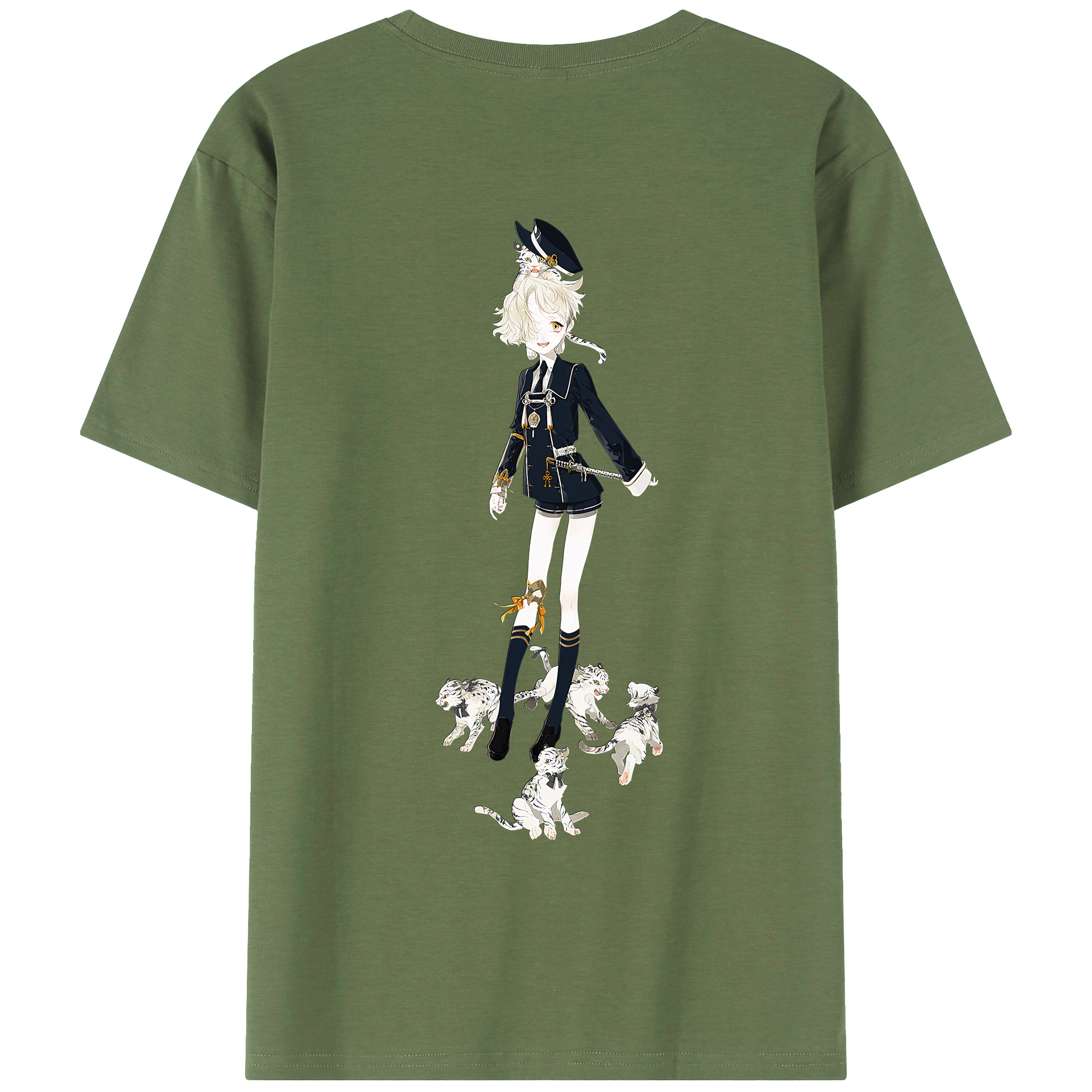 （画像用） 刀剣乱舞 Touken Ranbu 綿100％ メンズ半袖Tシャツ（バックプリント） 通気性